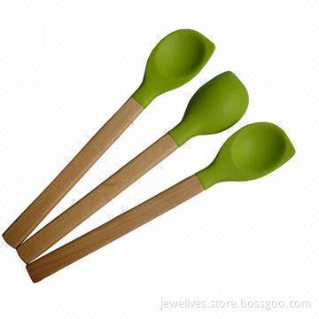 12-inch silicone spoon with wood handle